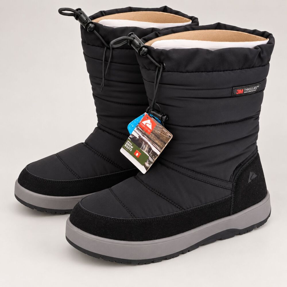Ozark Trail Men’s Black Puffer Winter Boots Size 9 NWT